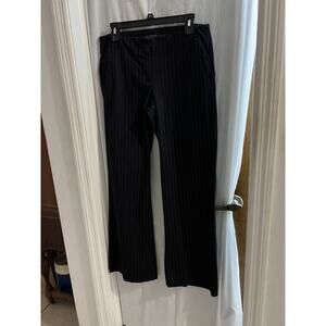 Theory Black White Striped Tamsin/que Dress Pants Sz 8 Career Business
